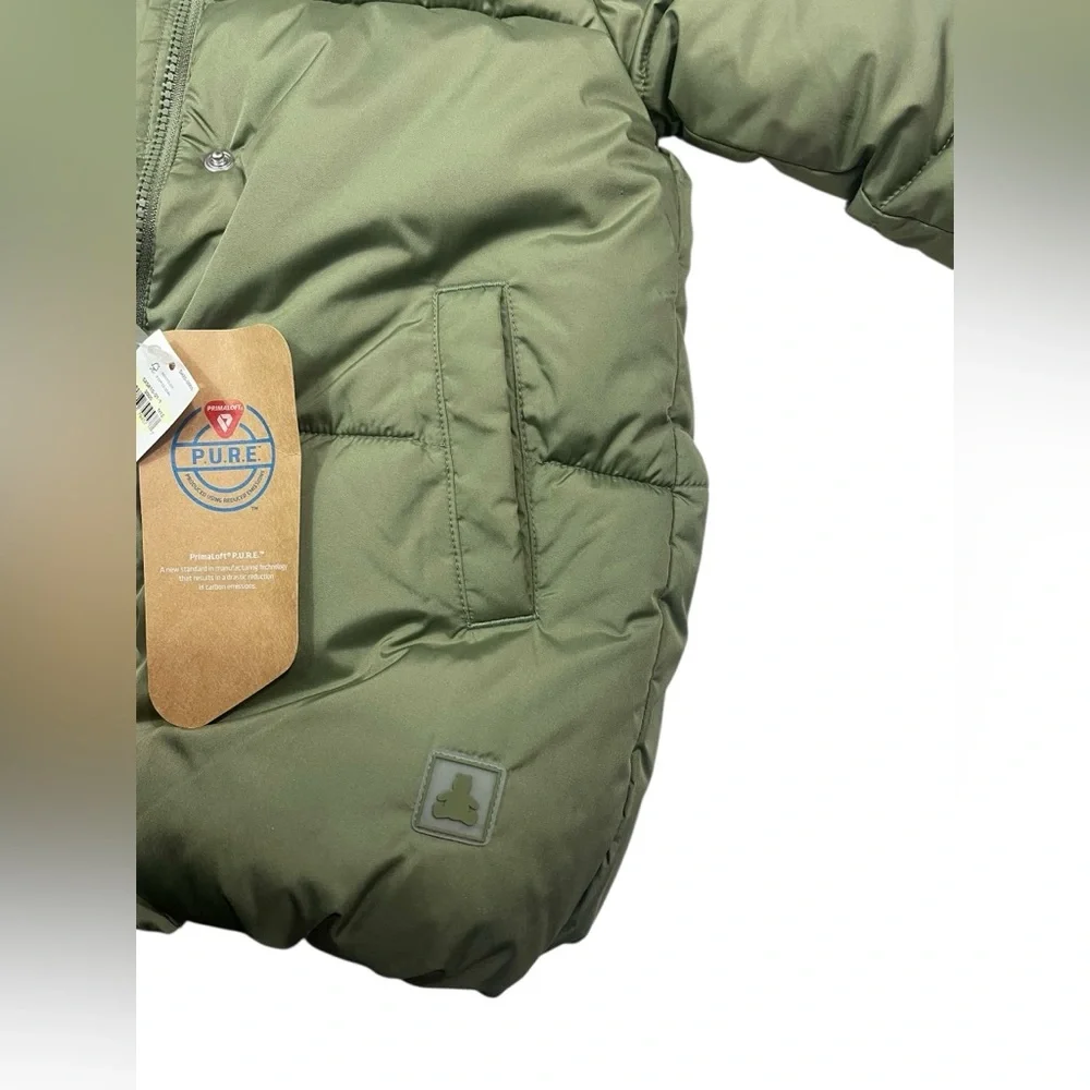Baby Gap Boys Size 3T Long Sleeve Lined Winter Coat In Green Water Resistant